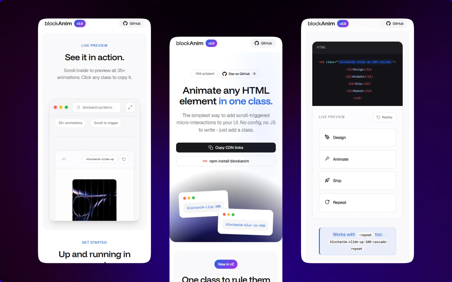 Démo, accueil et Cascade avec Repeat sur mobile
