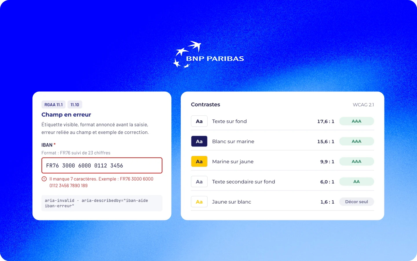 Champ en erreur et contrastes sur le parcours KYC de BNP Paribas