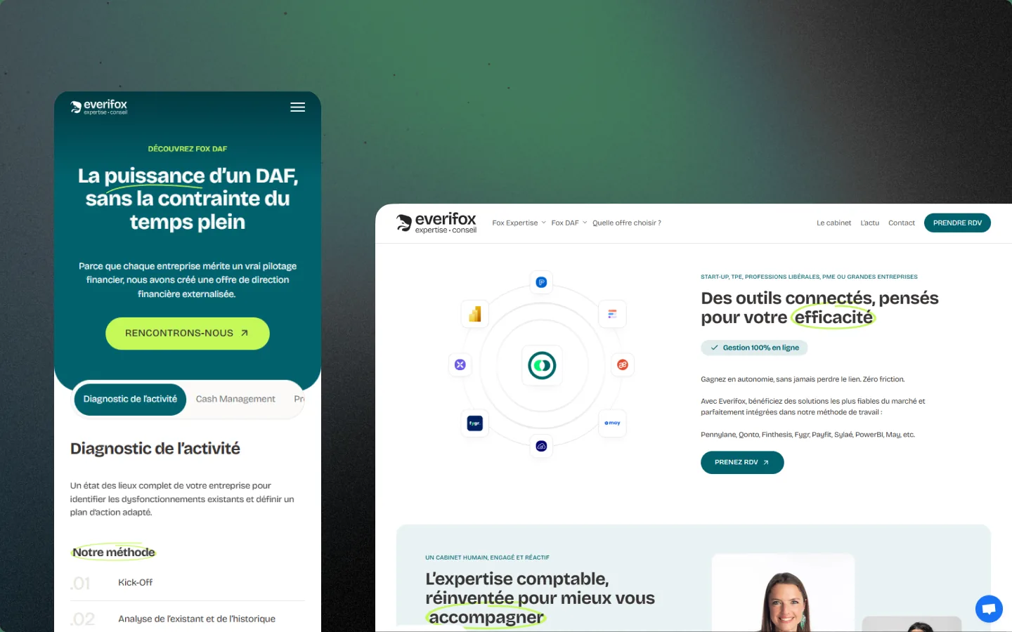 Offre Fox DAF sur mobile et page des outils connectés